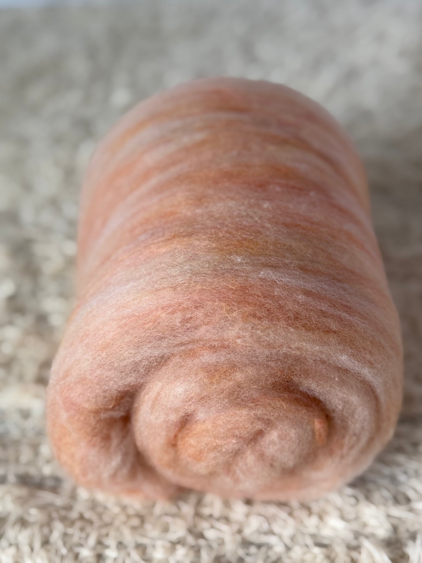 Peach Fuzz-2 oz. Luxury Spinning Batt