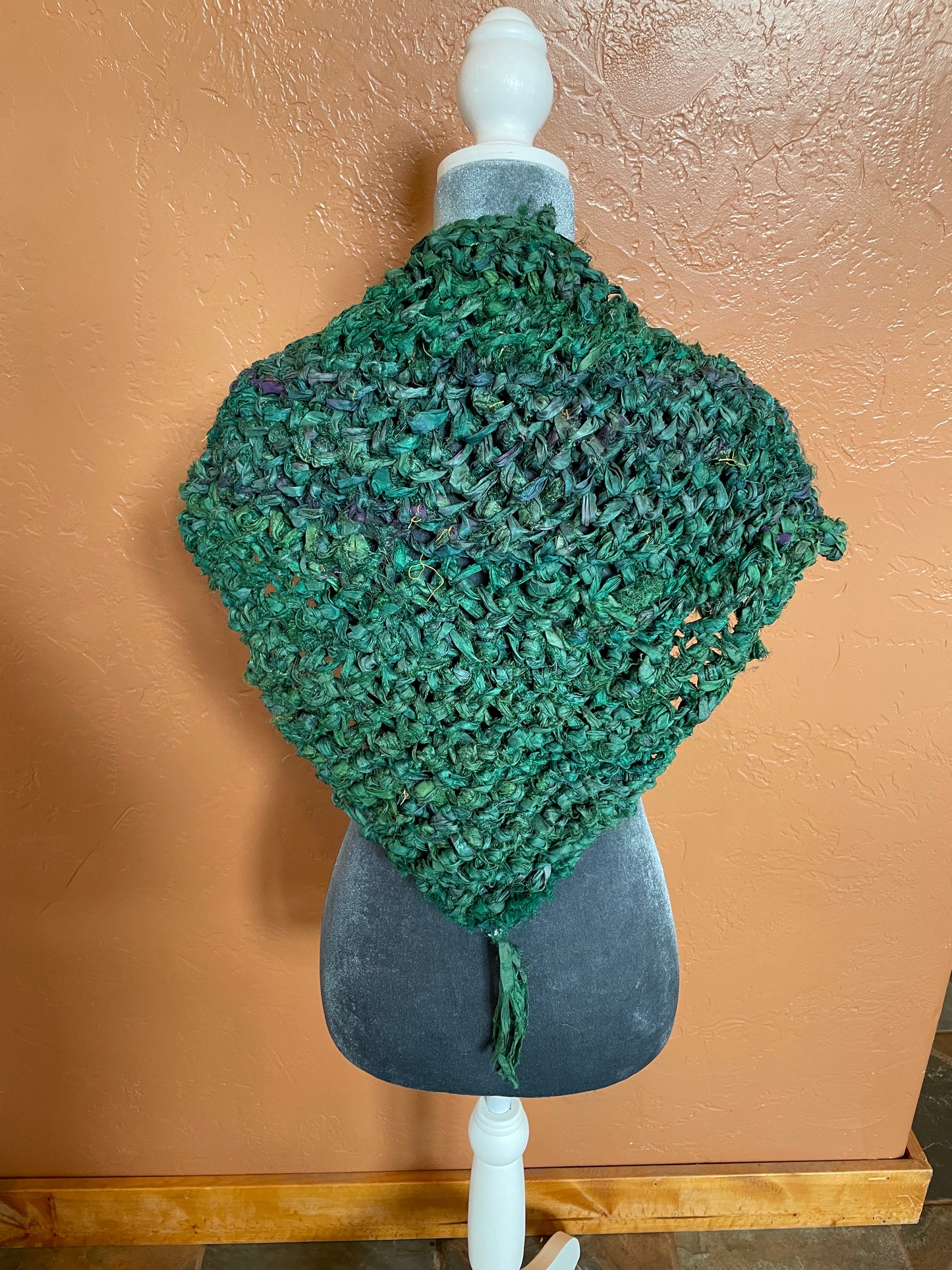 Sari silk ribbon shawl
