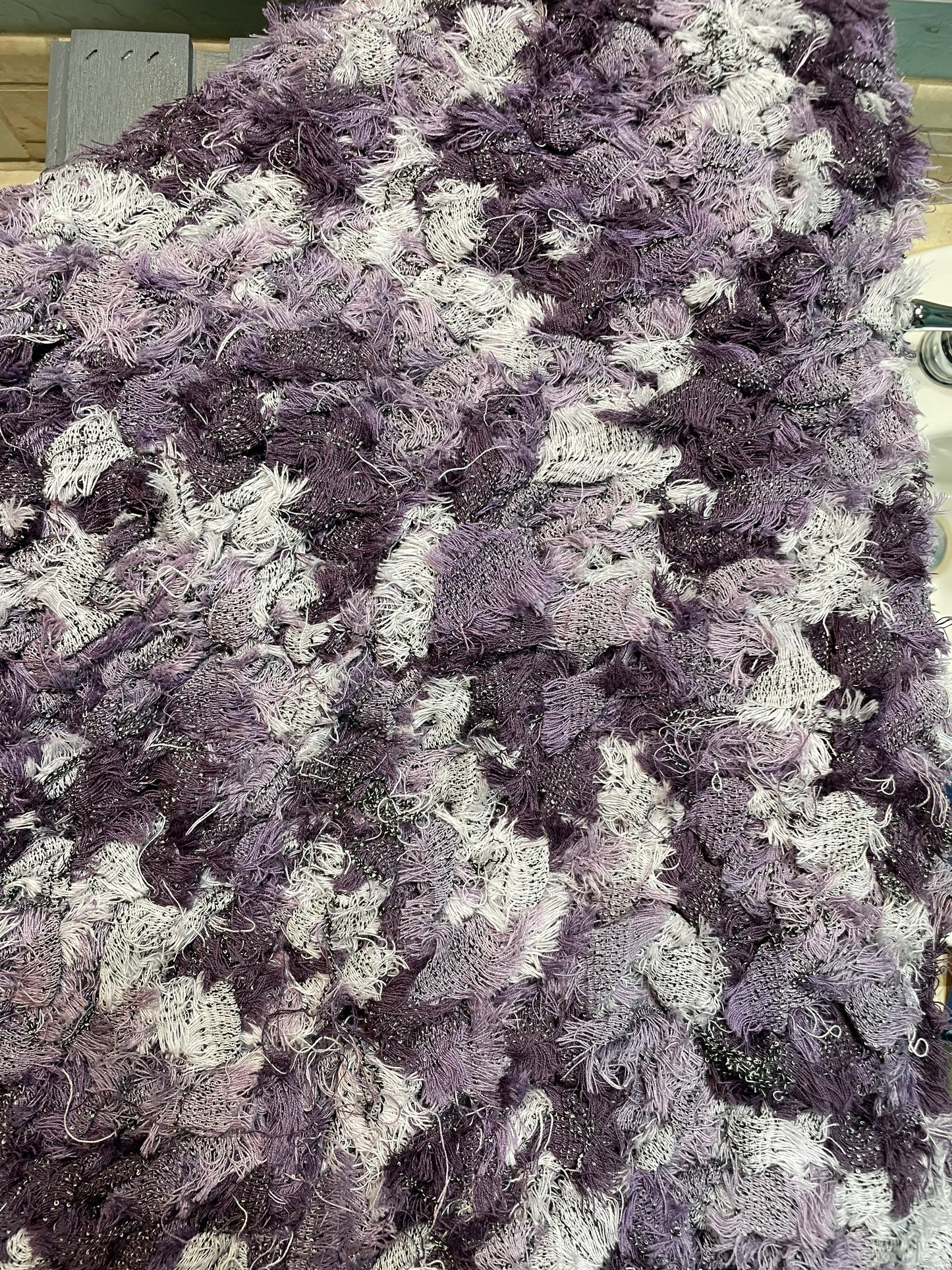 Purple crochet rug