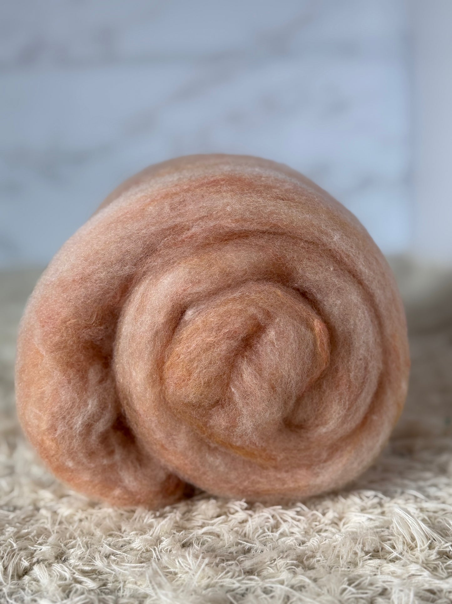 Peach Fuzz-2 oz. Luxury Spinning Batt