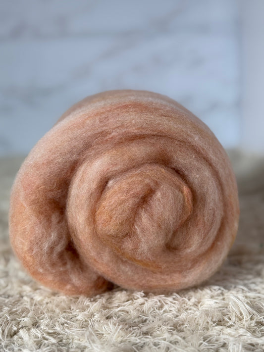 Peach Fuzz-2 oz. Luxury Spinning Batt