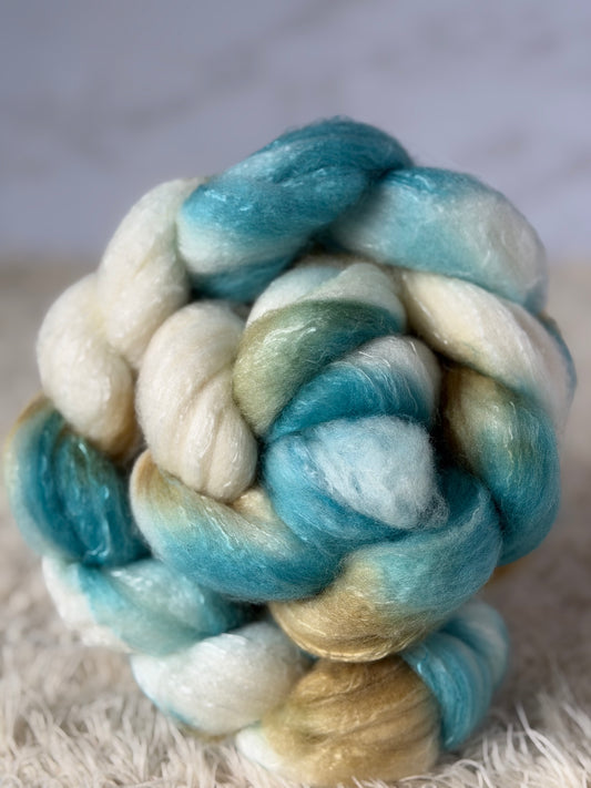 Sand & Sea-Hand Dyed Merino/Silk Top