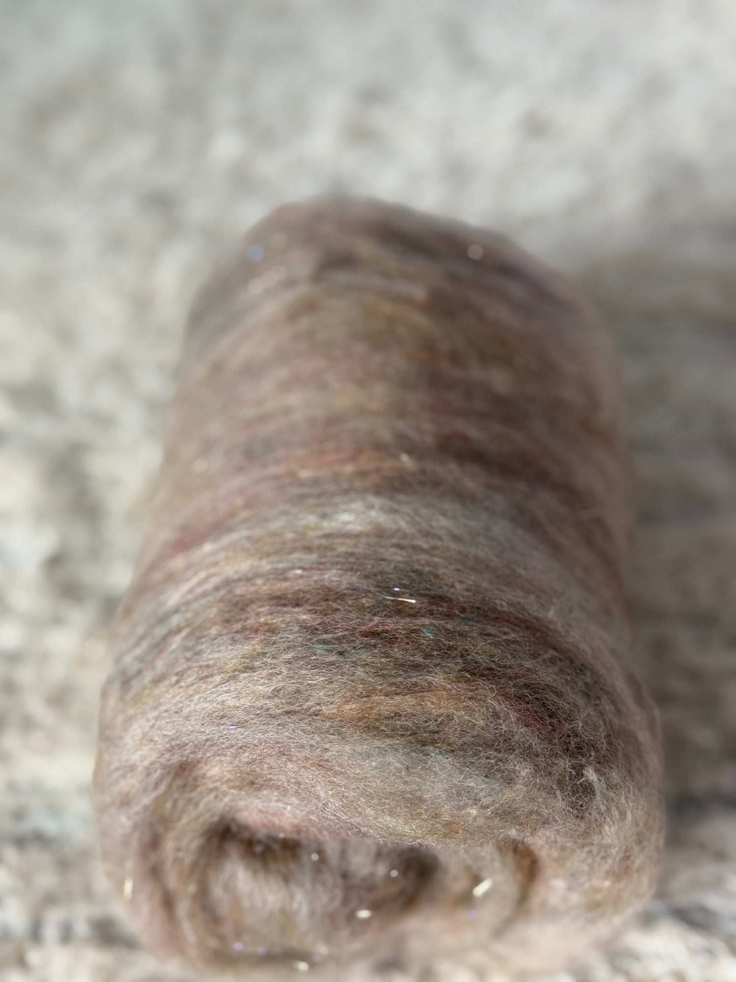 Toasted Marshmallow-2 oz. Hand Blended Spinning Batt