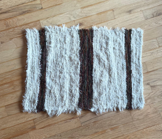 Cream wide stripe rug