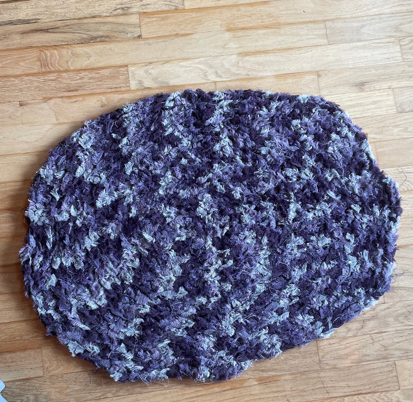 Purple crochet rug