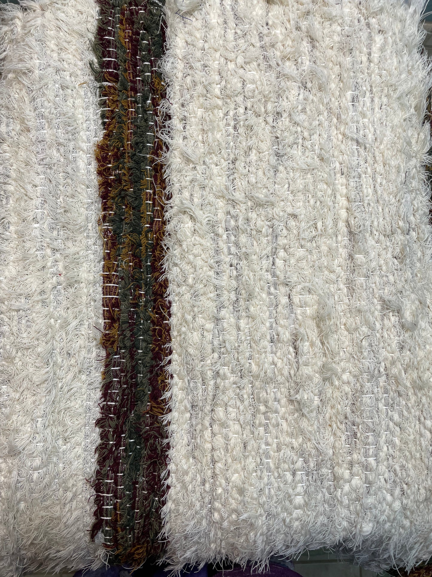 Cream wide stripe rug